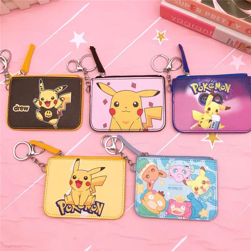 Portefeuille Pokémon Pikachu en cuir avec fermeture zippée et porte-clés — photo 3
