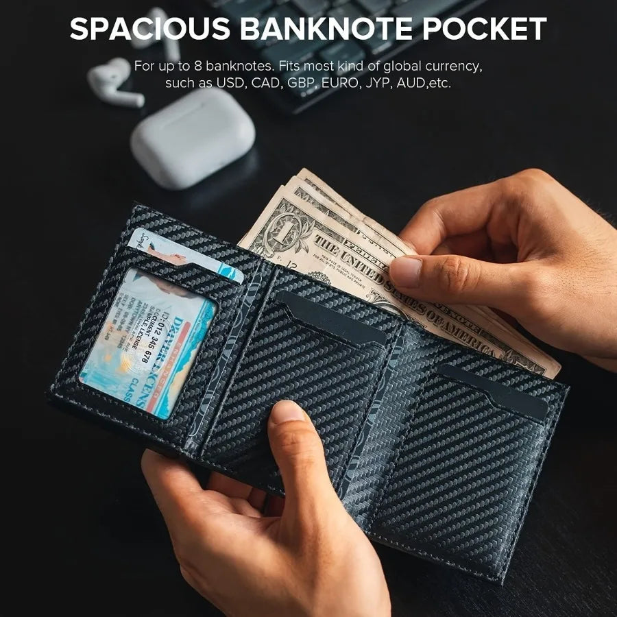 Portefeuille Pop-Up Business avec porte-monnaie zippé - Sécurité RFID et design rayé — photo 2
