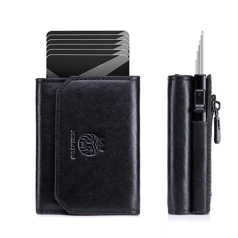 Portefeuille trifold Pop-Up en cuir véritable - Sécurité RFID et design intelligent — photo 8
