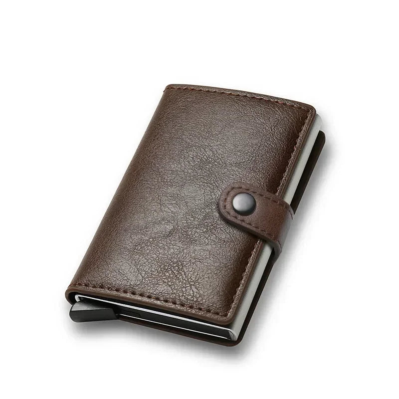 Portefeuille RFID compact en aluminium et cuir PU avec porte-cartes sécurisé unisexe — photo 10