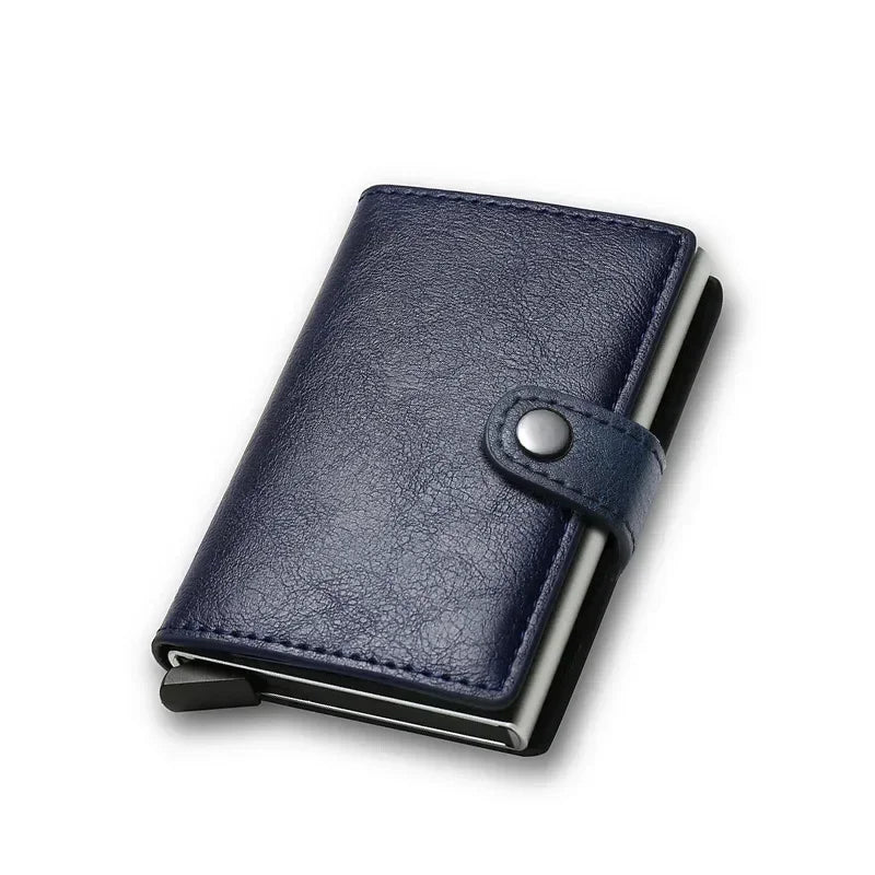 Portefeuille RFID compact en aluminium et cuir PU avec porte-cartes sécurisé unisexe — photo 11