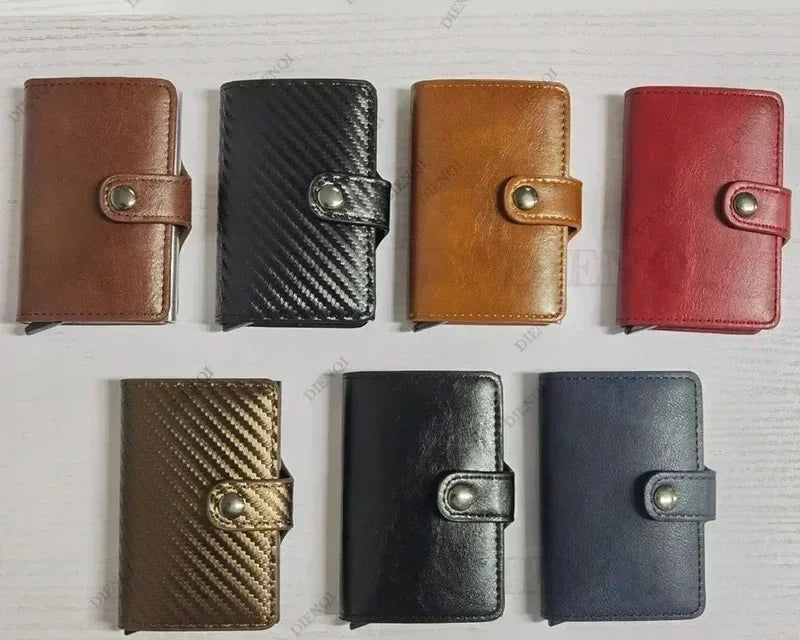 Portefeuille RFID compact en aluminium et cuir PU avec porte-cartes sécurisé unisexe — photo 2