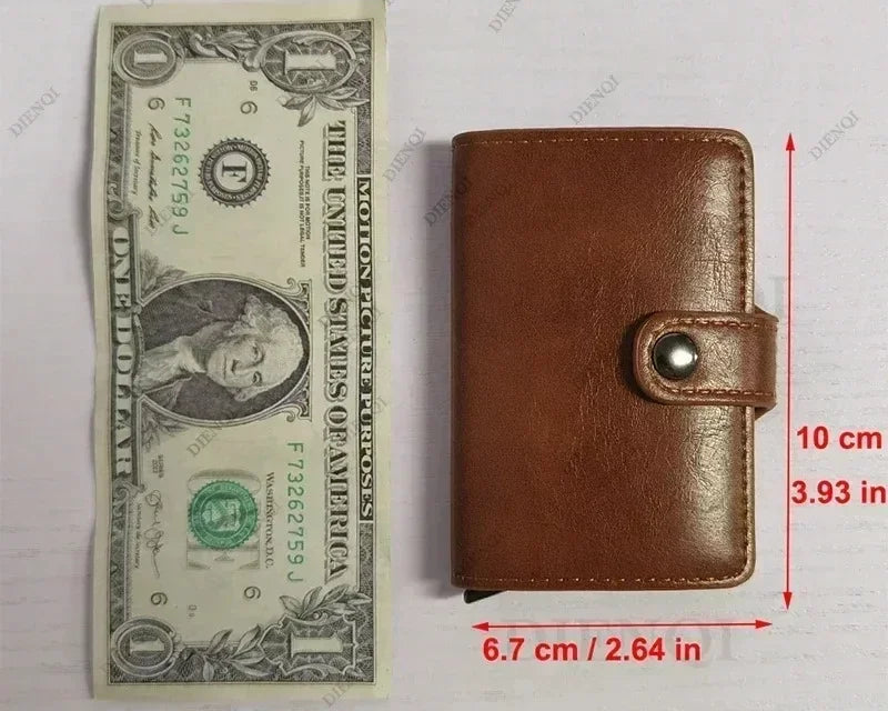 Portefeuille RFID compact en aluminium et cuir PU avec porte-cartes sécurisé unisexe — photo 6