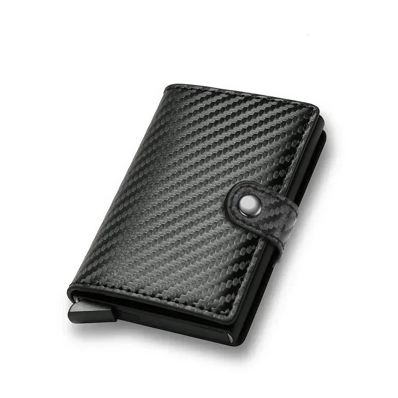 Portefeuille RFID compact en aluminium et cuir PU avec porte-cartes sécurisé unisexe — photo 9