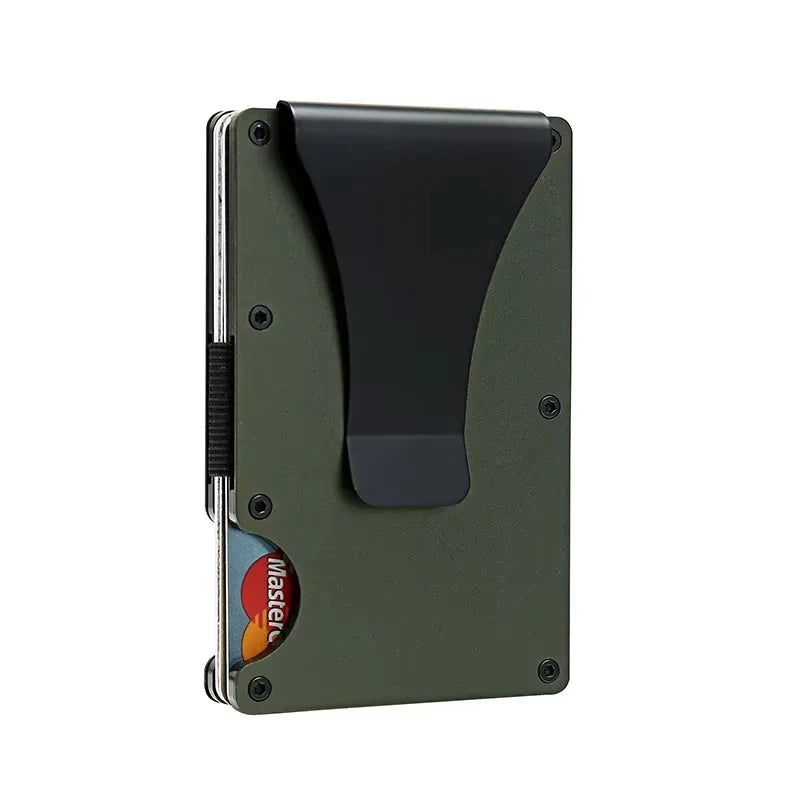 Portefeuille carte RFID aluminium effet carbone avec pince à billets ultra fin unisexe — photo 12