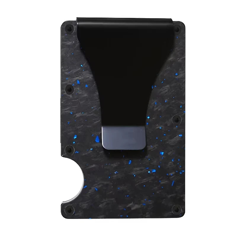 Portefeuille carte RFID aluminium effet carbone avec pince à billets ultra fin unisexe — photo 13