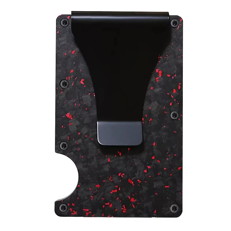 Portefeuille carte RFID aluminium effet carbone avec pince à billets ultra fin unisexe — photo 14