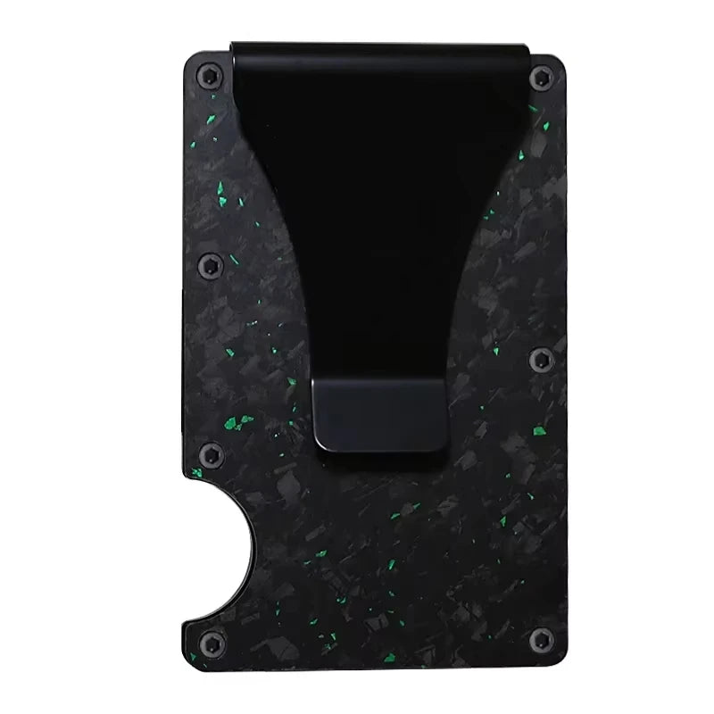 Portefeuille carte RFID aluminium effet carbone avec pince à billets ultra fin unisexe — photo 19