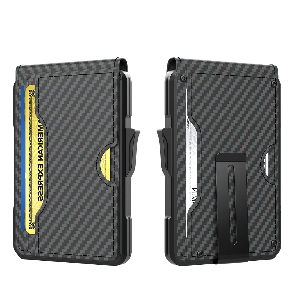Portefeuille RFID aluminium homme avec pop-up et pince à billets design ultra fin — photo 7