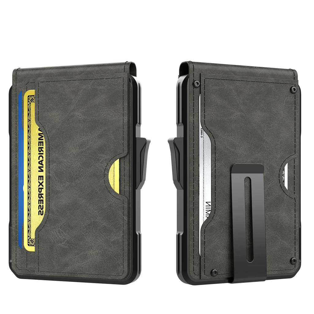 Portefeuille RFID aluminium homme avec pop-up et pince à billets design ultra fin — photo 8