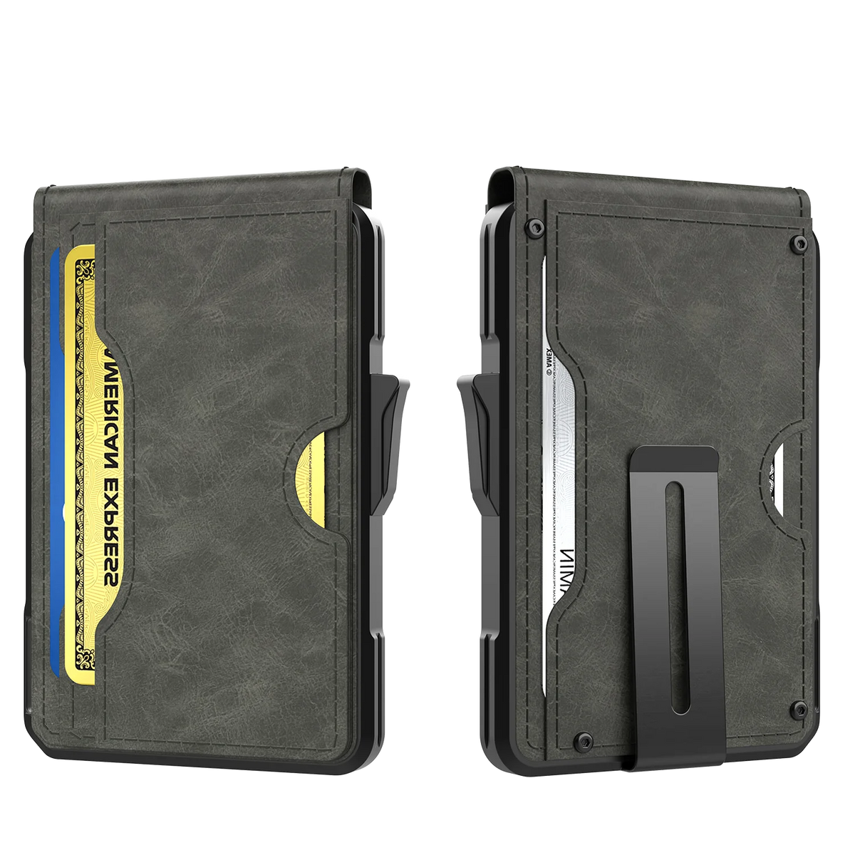 Portefeuille RFID aluminium homme avec pop-up et pince à billets design ultra fin — photo 8
