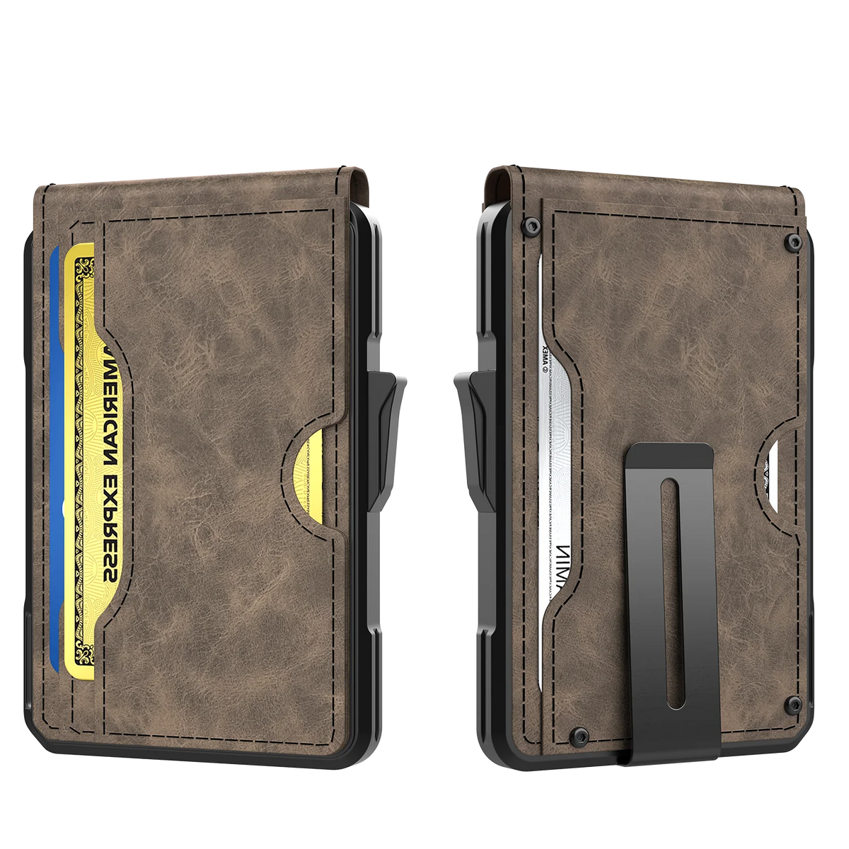 Portefeuille RFID aluminium homme avec pop-up et pince à billets design ultra fin — photo 9