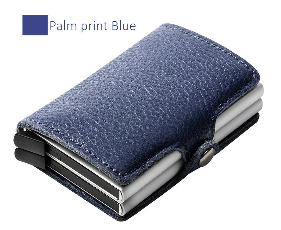 Portefeuille RFID en cuir véritable et aluminium avec porte-cartes sécurisé compact — photo 20