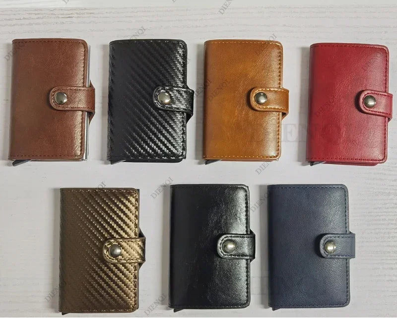 Portefeuille RFID en cuir PU compact avec porte-cartes sécurisé et bouton pression — photo 1