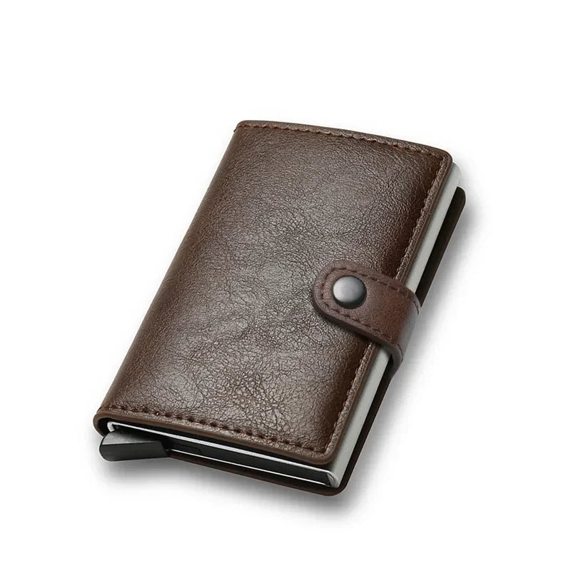 Portefeuille RFID en cuir PU compact avec porte-cartes sécurisé et bouton pression — photo 8