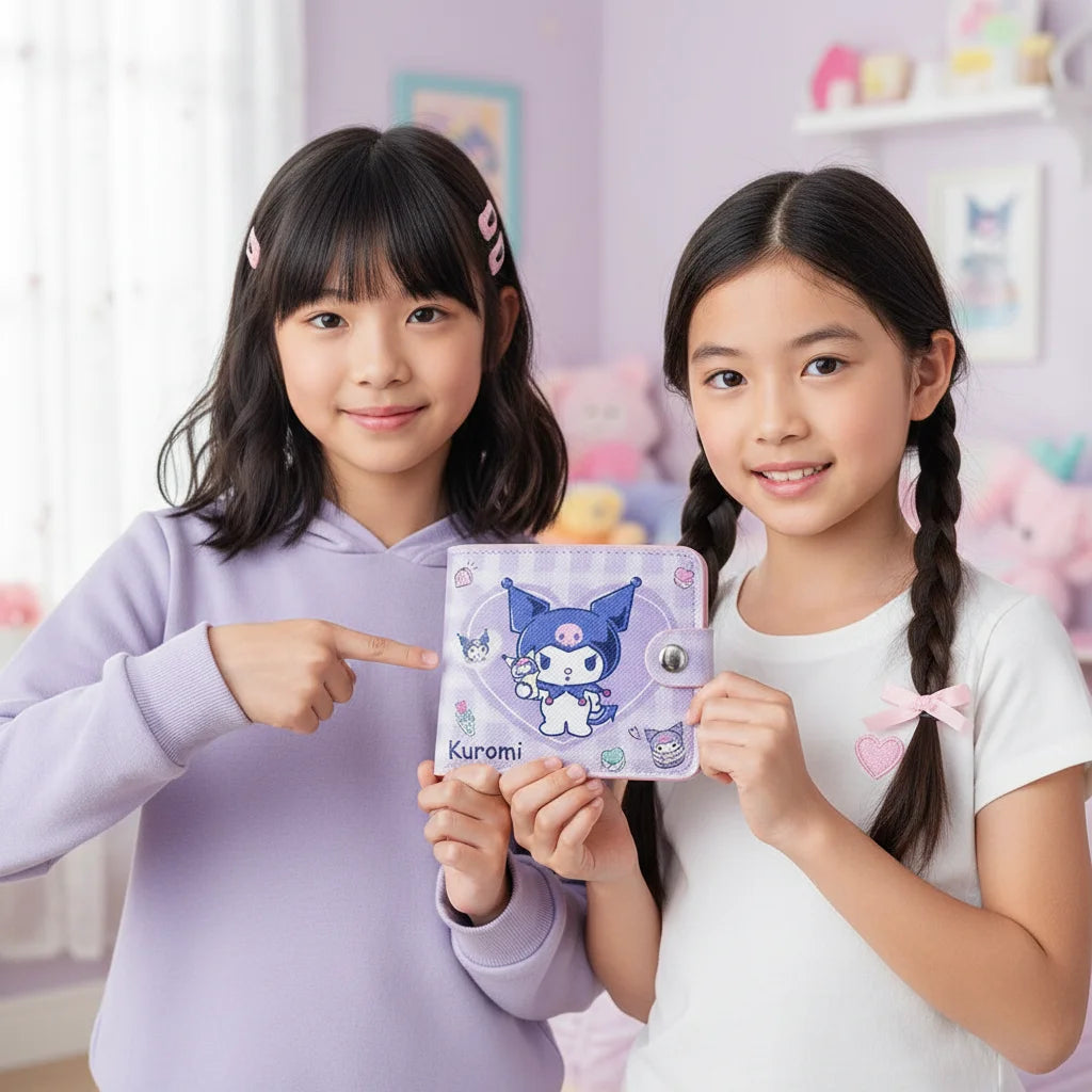 Portefeuille Sanrio Kuromi en cuir PU avec porte-photo et fermeture hasp — photo 1