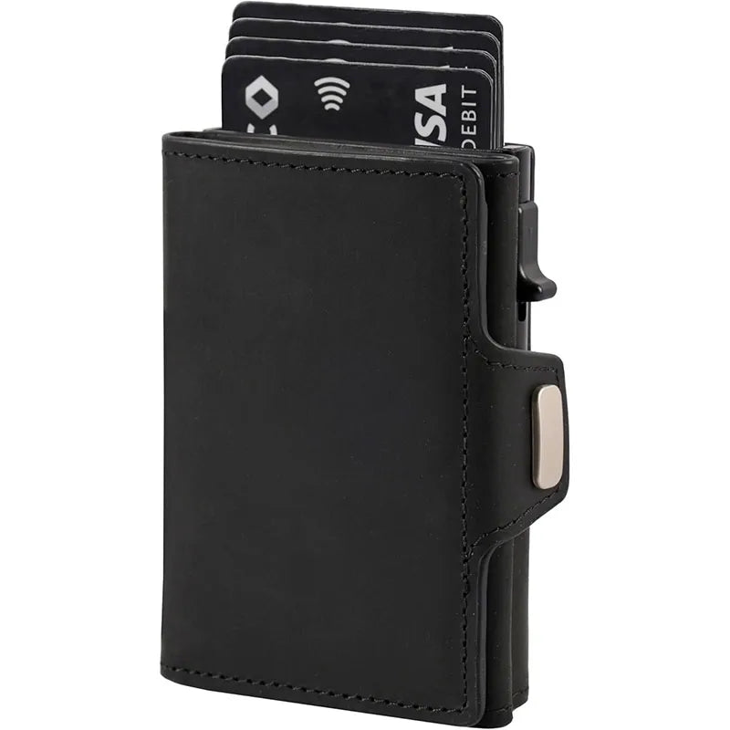 Portefeuille slim en cuir avec porte-cartes pop-up RFID et compartiments multifonctions — photo 5 Image