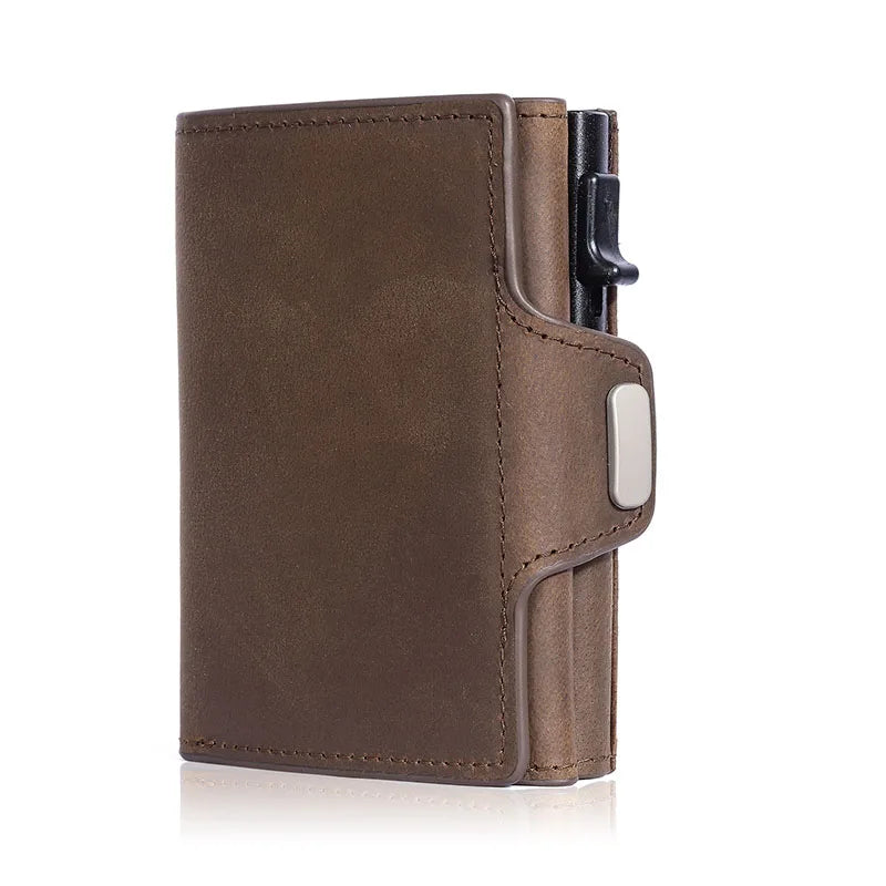 Portefeuille slim en cuir avec porte-cartes pop-up RFID et compartiments multifonctions — photo 6 Image