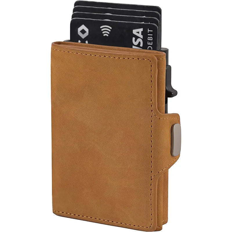 Portefeuille slim en cuir avec porte-cartes pop-up RFID et compartiments multifonctions — photo 7