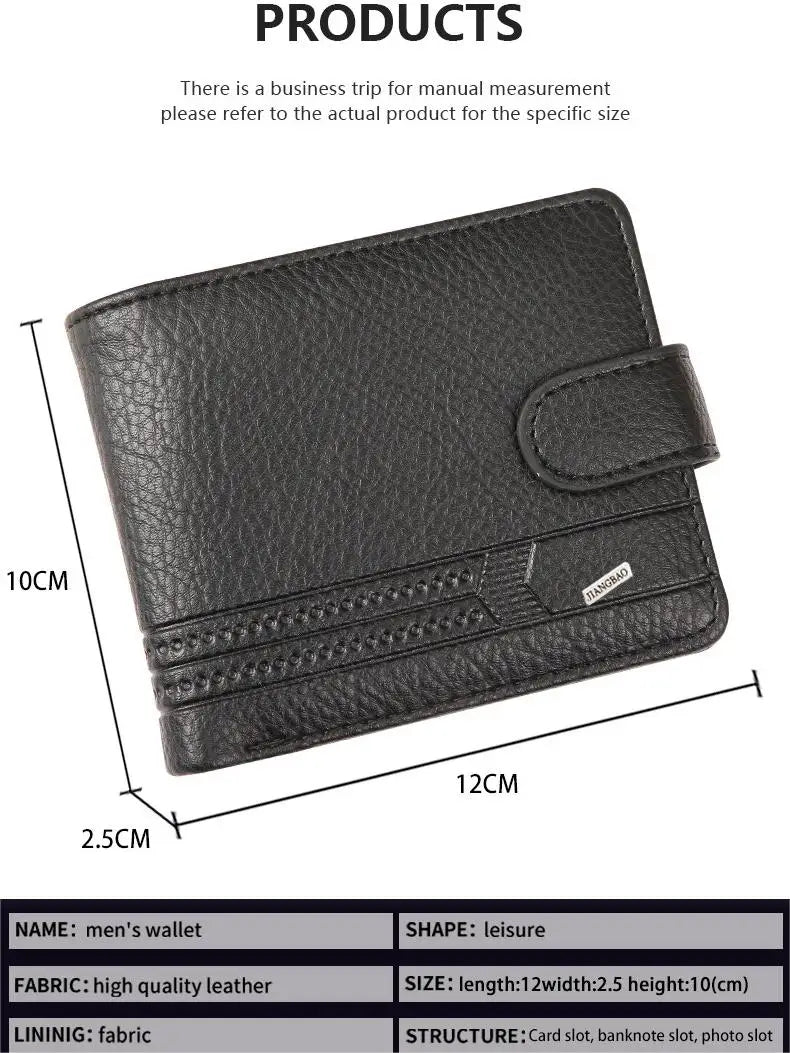 Portefeuille Slim en PU pour homme – Portefeuille bifold avec porte-cartes, fenêtre pour permis de conduire, porte-monnaie et fermeture à rabat — photo 5