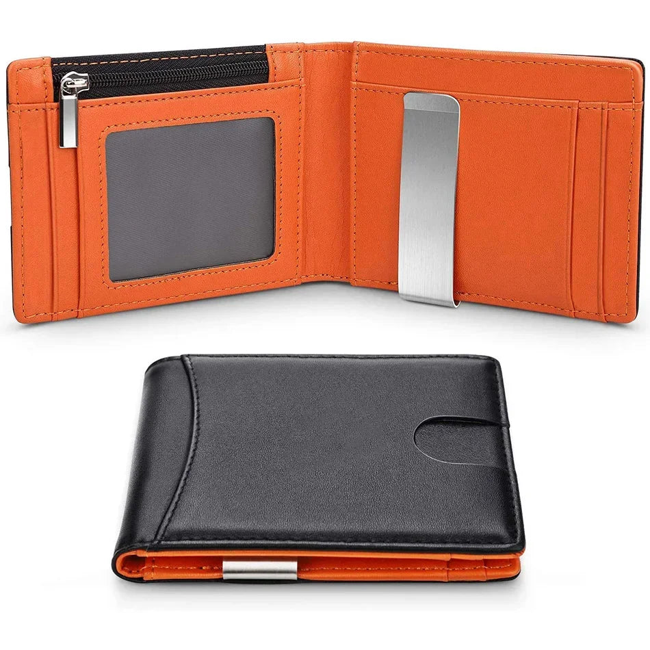 Portefeuille slim en fibre carbone RFID unisexe avec porte-cartes et compartiments — photo 4