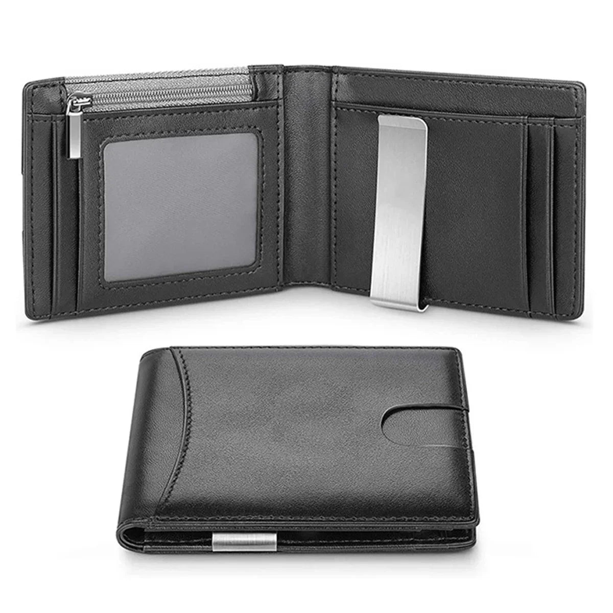 Portefeuille slim en fibre carbone RFID unisexe avec porte-cartes et compartiments — photo 6 Image