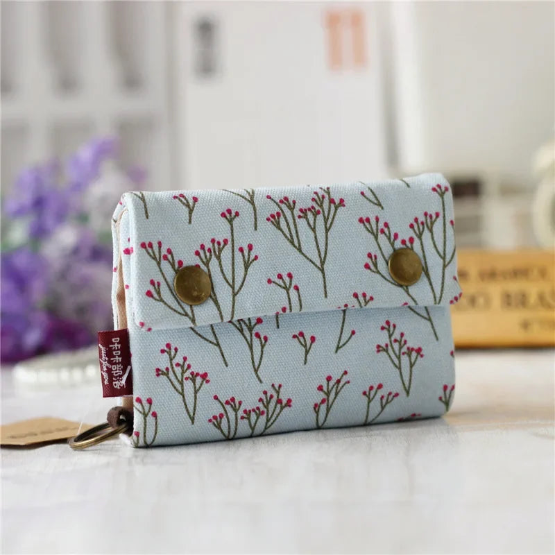 Portefeuille tissu pliable unisexe en toile avec motifs japonais et fermeture pression — photo 11