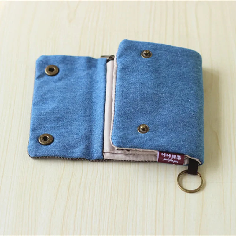 Portefeuille tissu pliable unisexe en toile avec motifs japonais et fermeture pression — photo 2