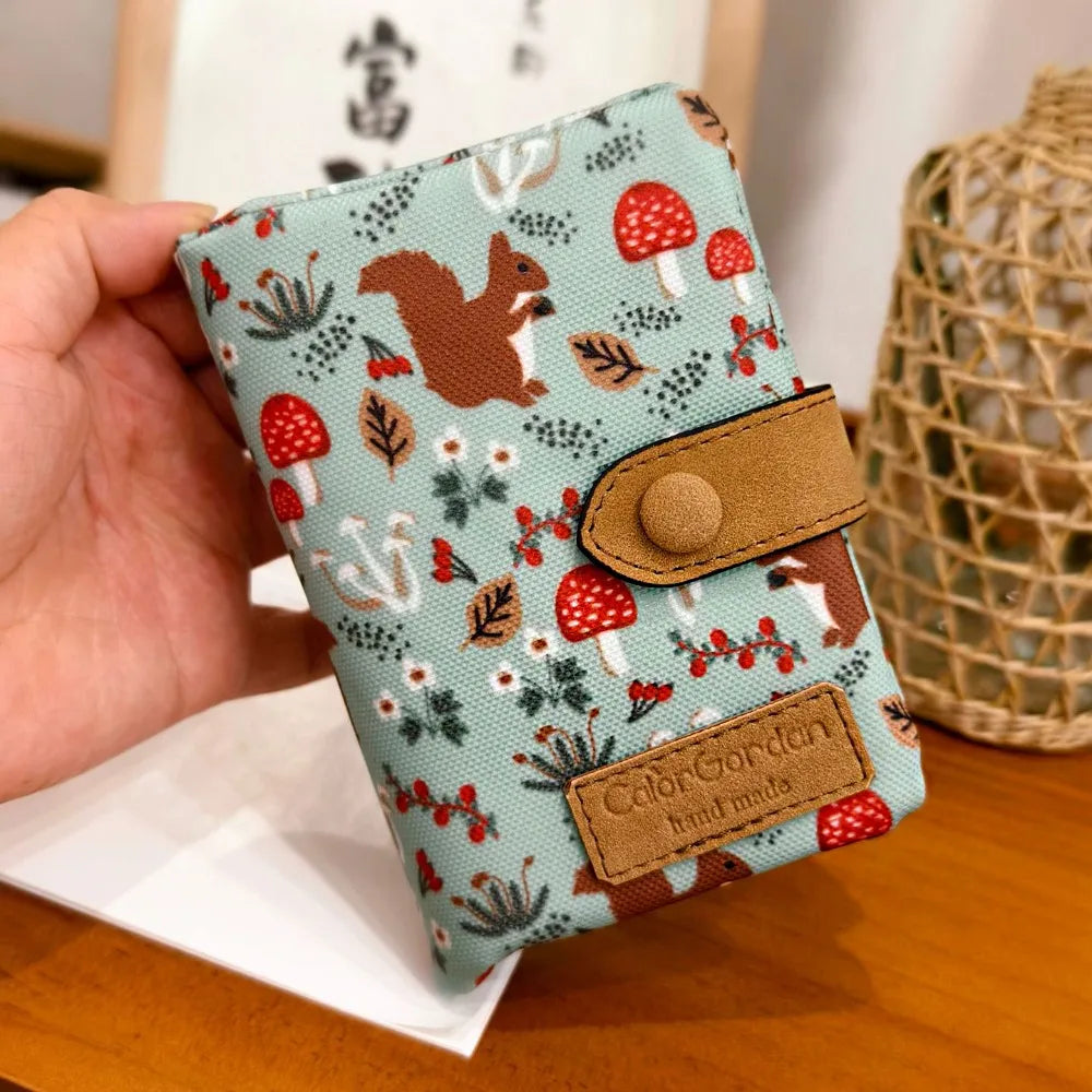 Portefeuille compact en toile imprimée porte-monnaie pliable mixte motif chat — photo 6