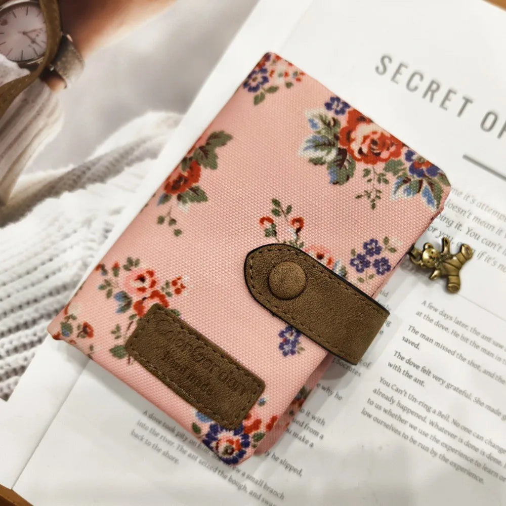 Portefeuille compact en toile imprimée porte-monnaie pliable mixte motif chat — photo 7