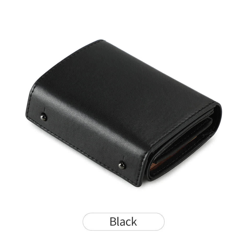 Portefeuille trifold simili cuir PU compact multifonction avec zip et porte-monnaie — photo 10