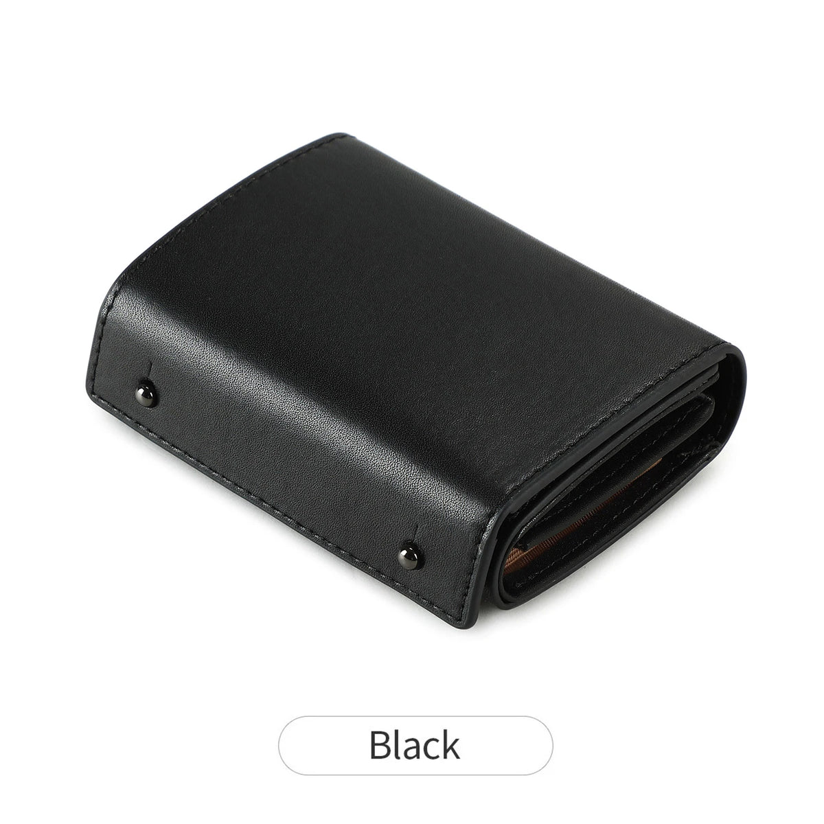 Portefeuille trifold simili cuir PU compact multifonction avec zip et porte-monnaie — photo 10
