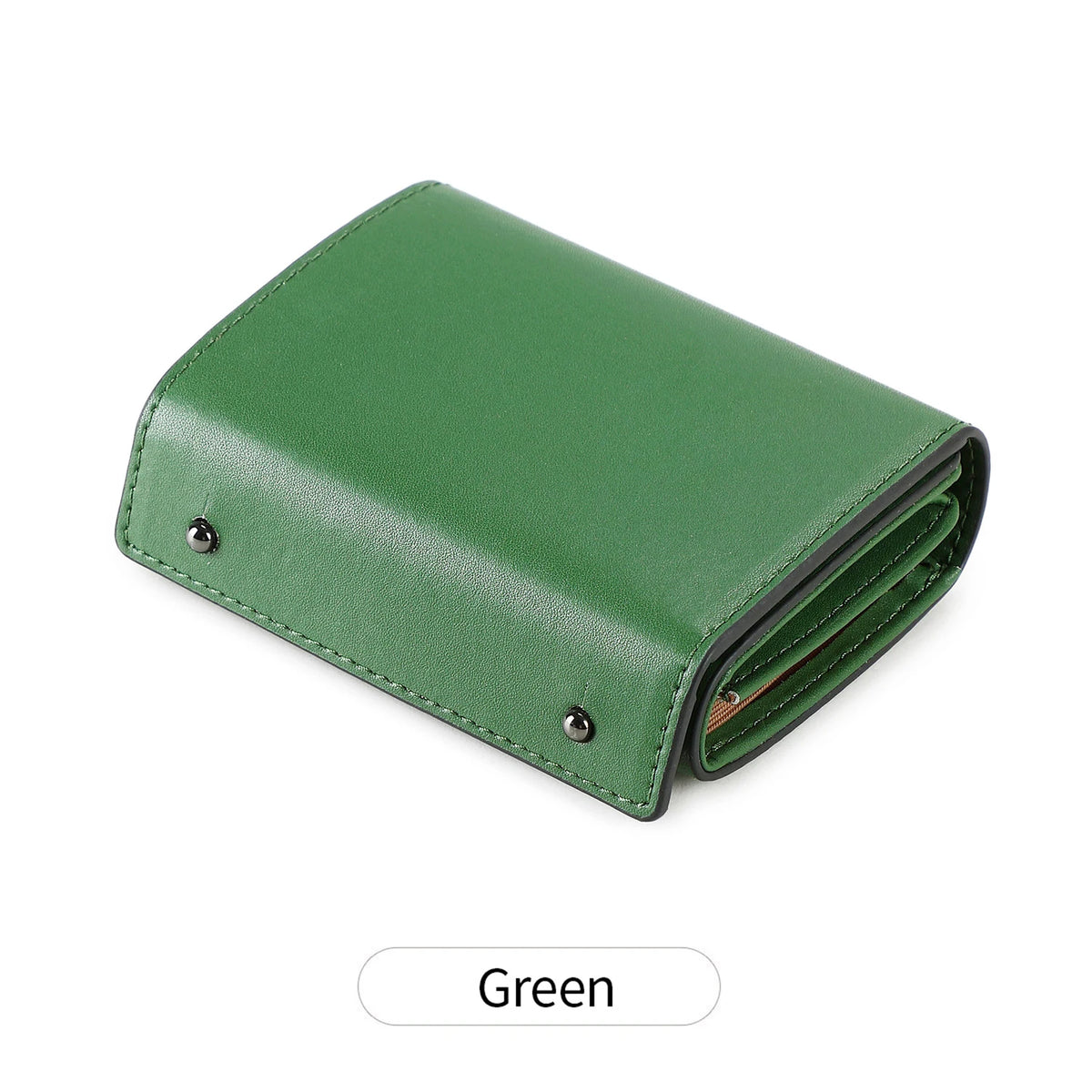 Portefeuille trifold simili cuir PU compact multifonction avec zip et porte-monnaie — photo 7