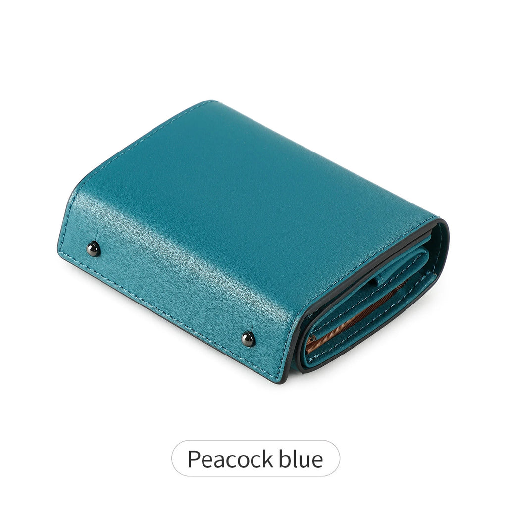 Portefeuille trifold simili cuir PU compact multifonction avec zip et porte-monnaie — photo 8