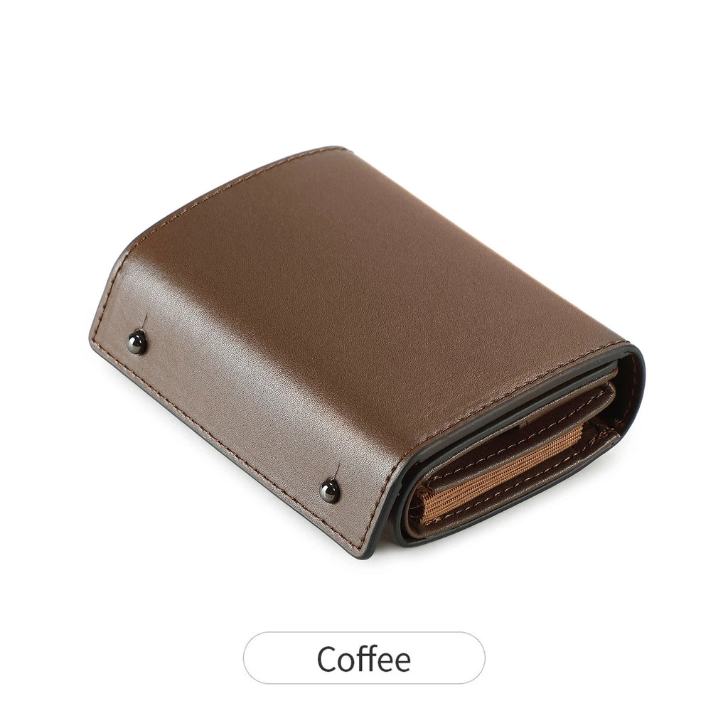 Portefeuille trifold simili cuir PU compact multifonction avec zip et porte-monnaie — photo 9