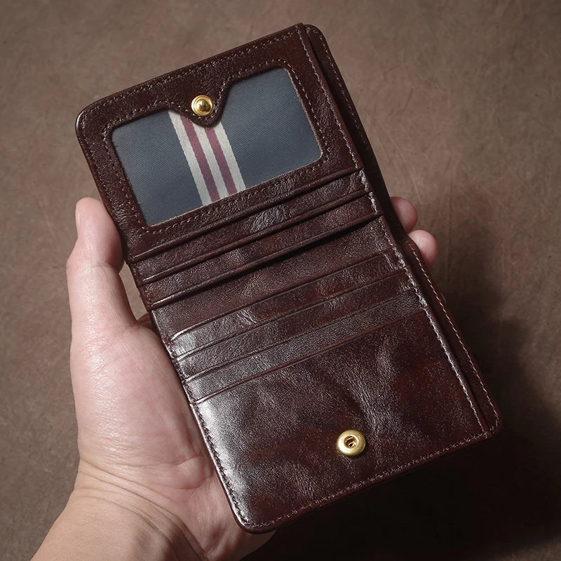 Portefeuille en cuir véritable – Portefeuille ultra-slim, avec multiples emplacements pour cartes, porte-cartes bifold et clip à billets — photo 2