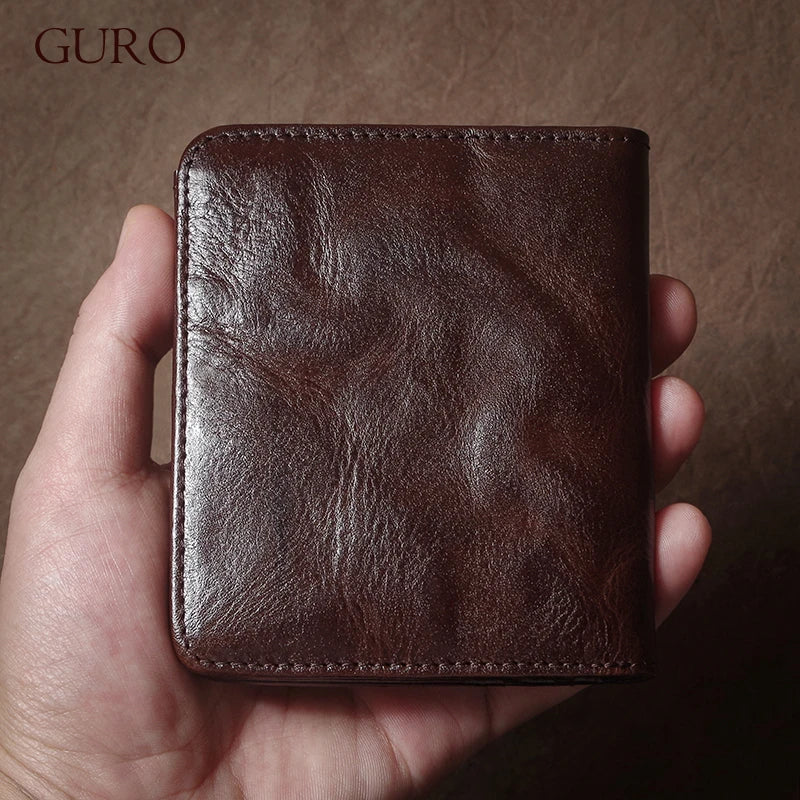 Portefeuille en cuir véritable – Portefeuille ultra-slim, avec multiples emplacements pour cartes, porte-cartes bifold et clip à billets — photo 3