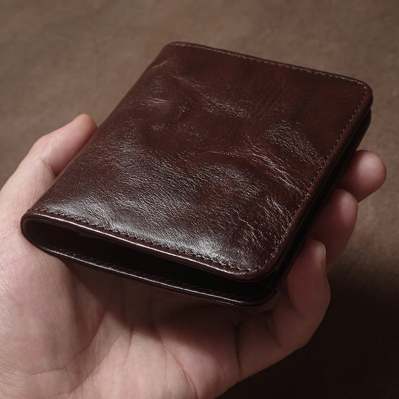 Portefeuille en cuir véritable – Portefeuille ultra-slim, avec multiples emplacements pour cartes, porte-cartes bifold et clip à billets — photo 4