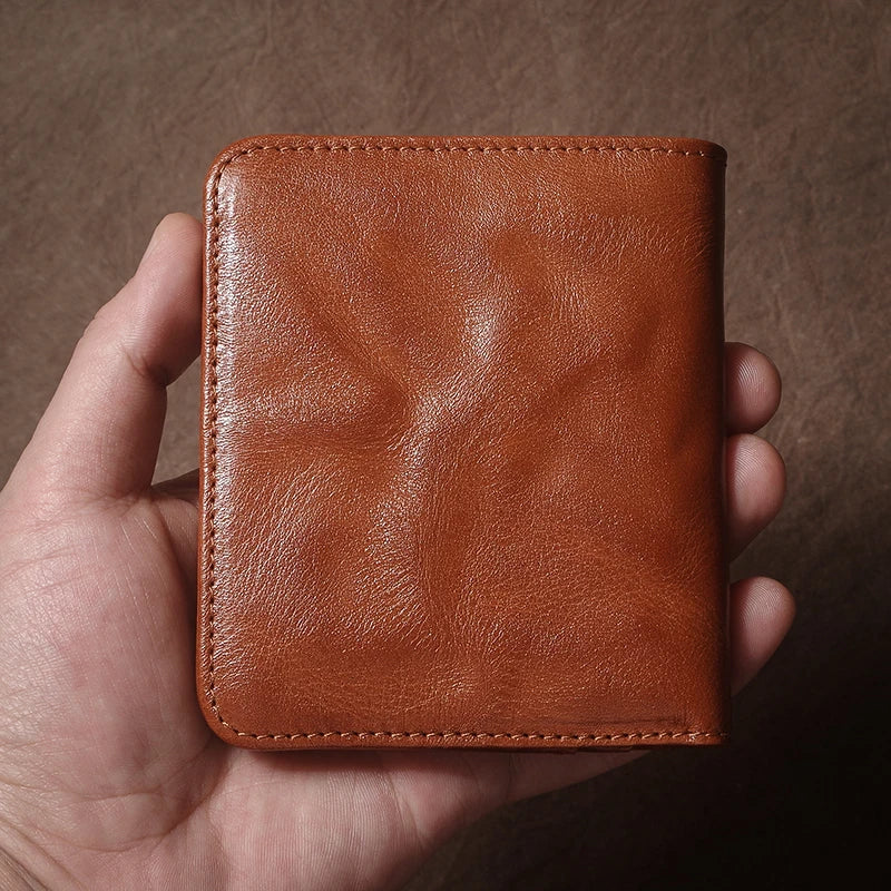 Portefeuille en cuir véritable – Portefeuille ultra-slim, avec multiples emplacements pour cartes, porte-cartes bifold et clip à billets — photo 7