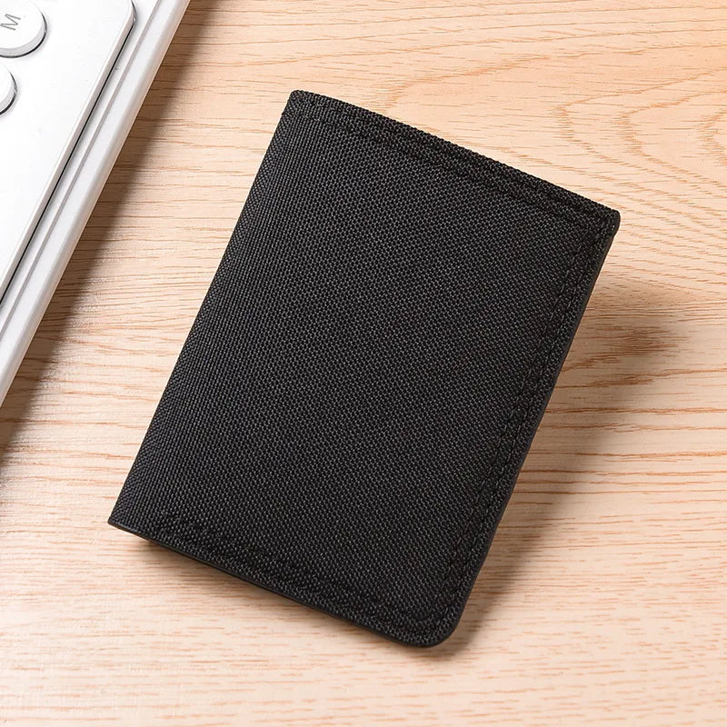 Portefeuille vertical minimaliste en toile pour homme - Ultra-fin et pratique — photo 1