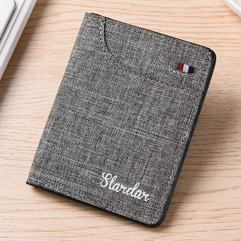 Portefeuille vertical en toile style japonais - Ultra-slim et tendance denim — photo 8