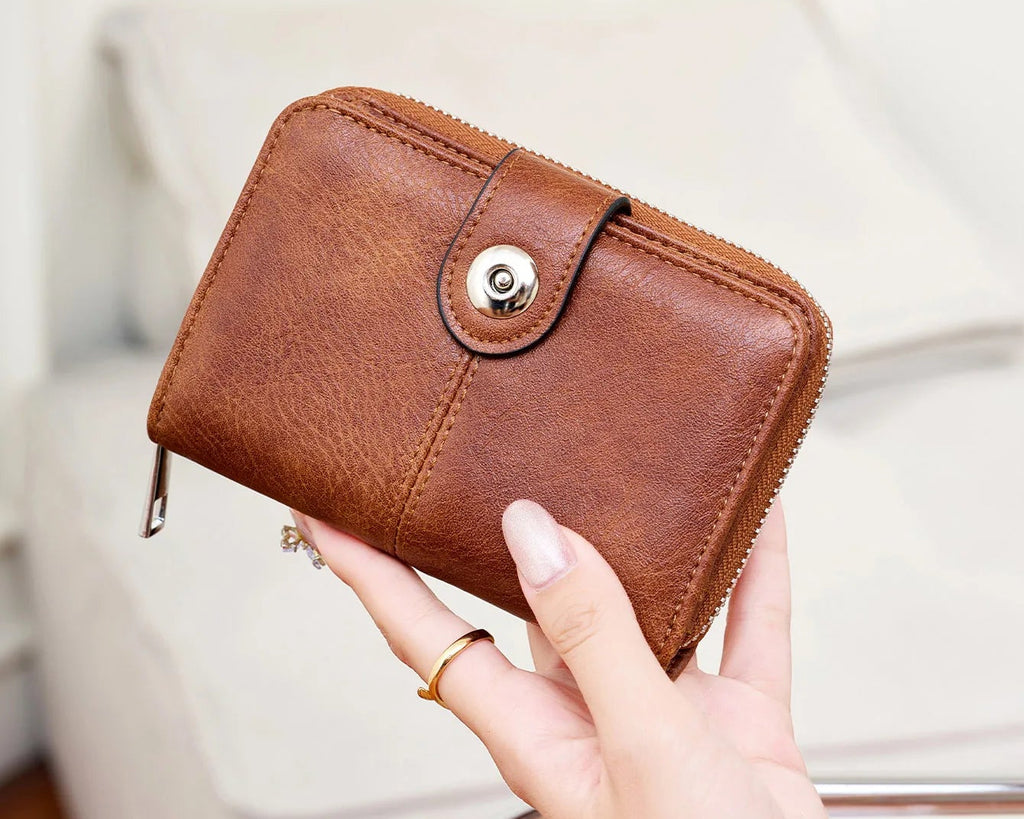 Portefeuille vintage pour femme en cuir PU avec protection RFID — photo 1