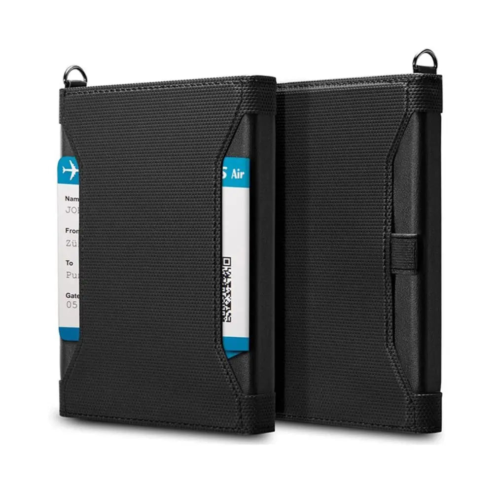 Protège-passeport en cuir PU avec blocage RFID et fentes pour cartes — photo 2