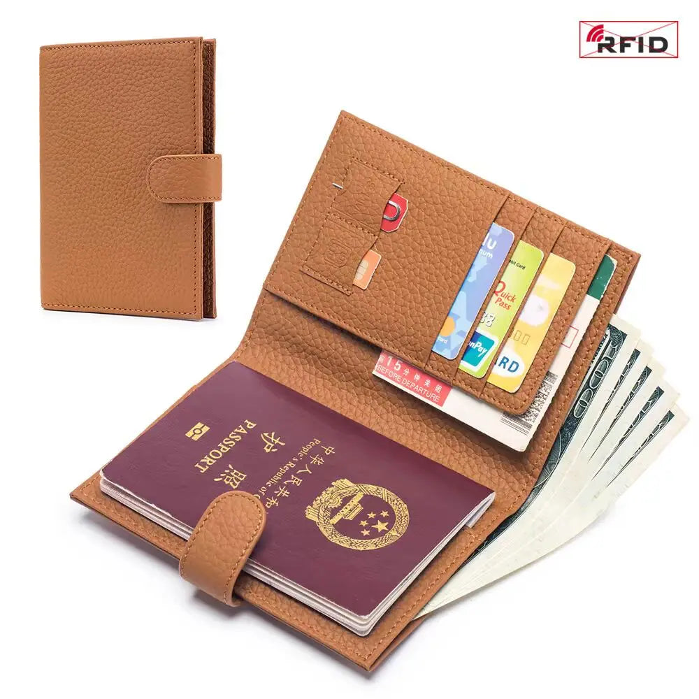 Protège-passeport luxueux en cuir de vachette personnalisé avec initiales — photo 10