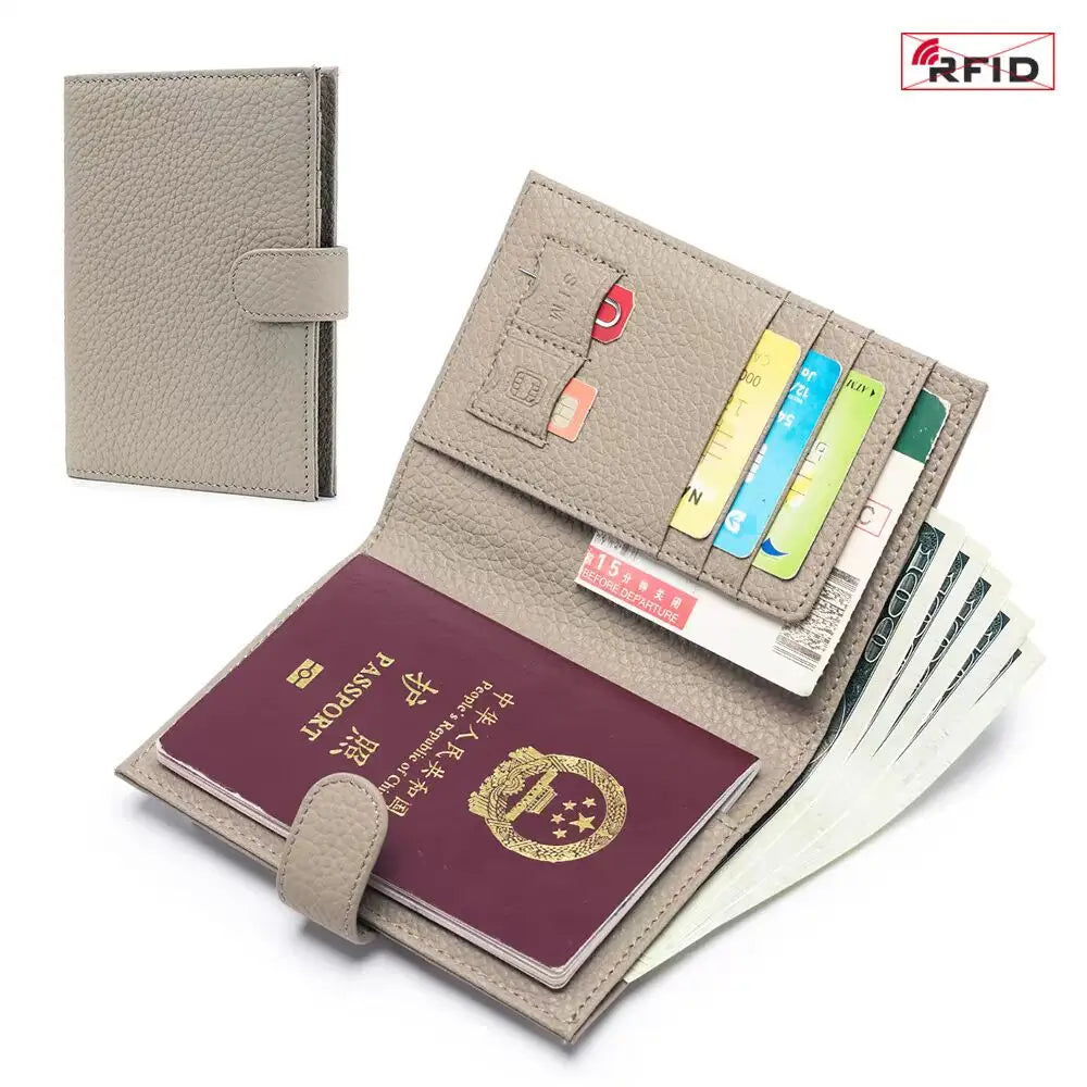 Protège-passeport luxueux en cuir de vachette personnalisé avec initiales — photo 11