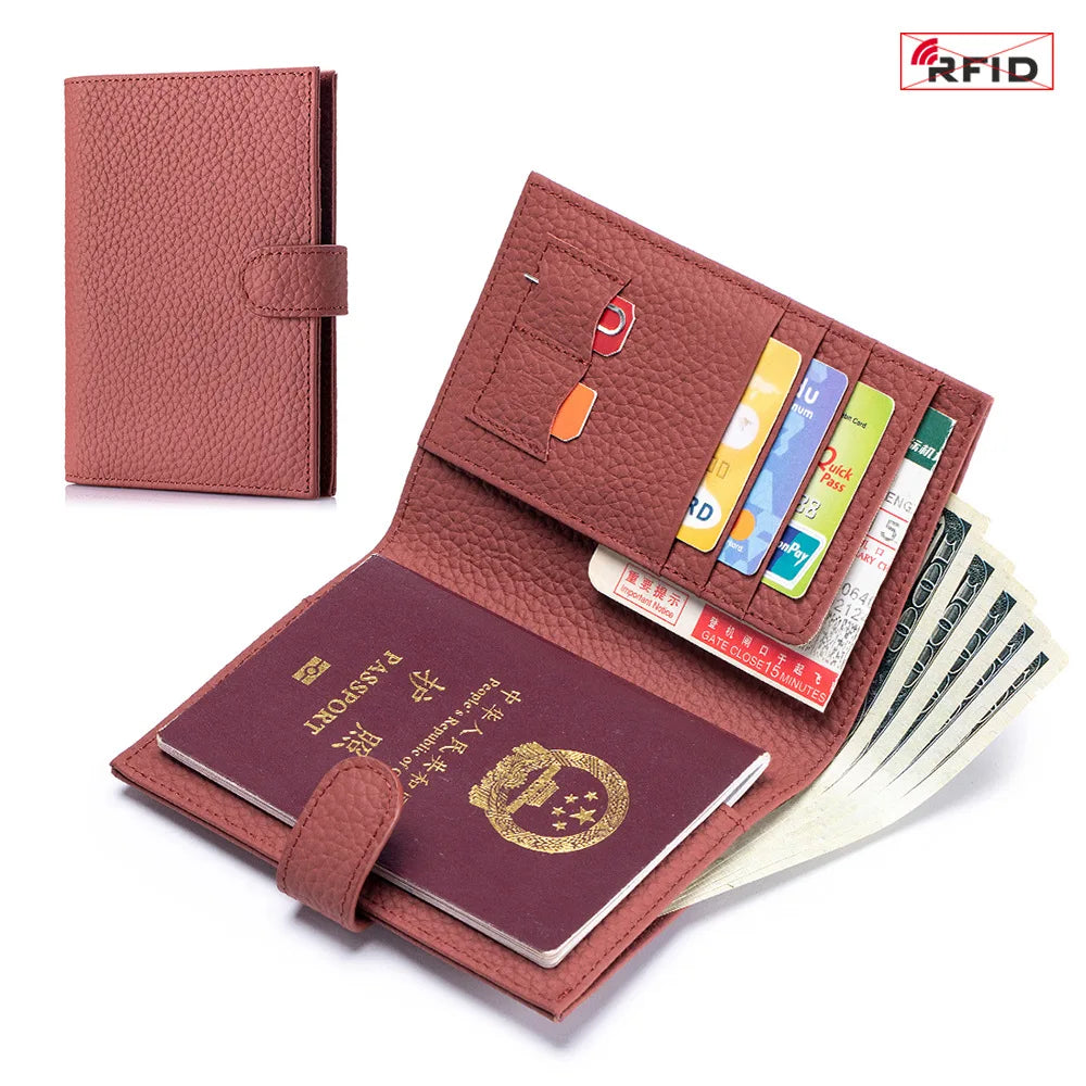 Protège-passeport luxueux en cuir de vachette personnalisé avec initiales — photo 12