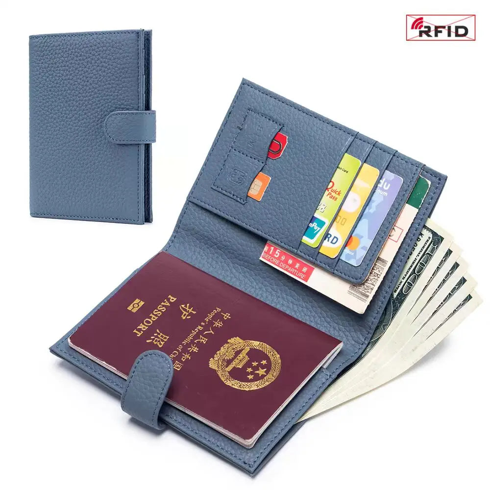 Protège-passeport luxueux en cuir de vachette personnalisé avec initiales — photo 14