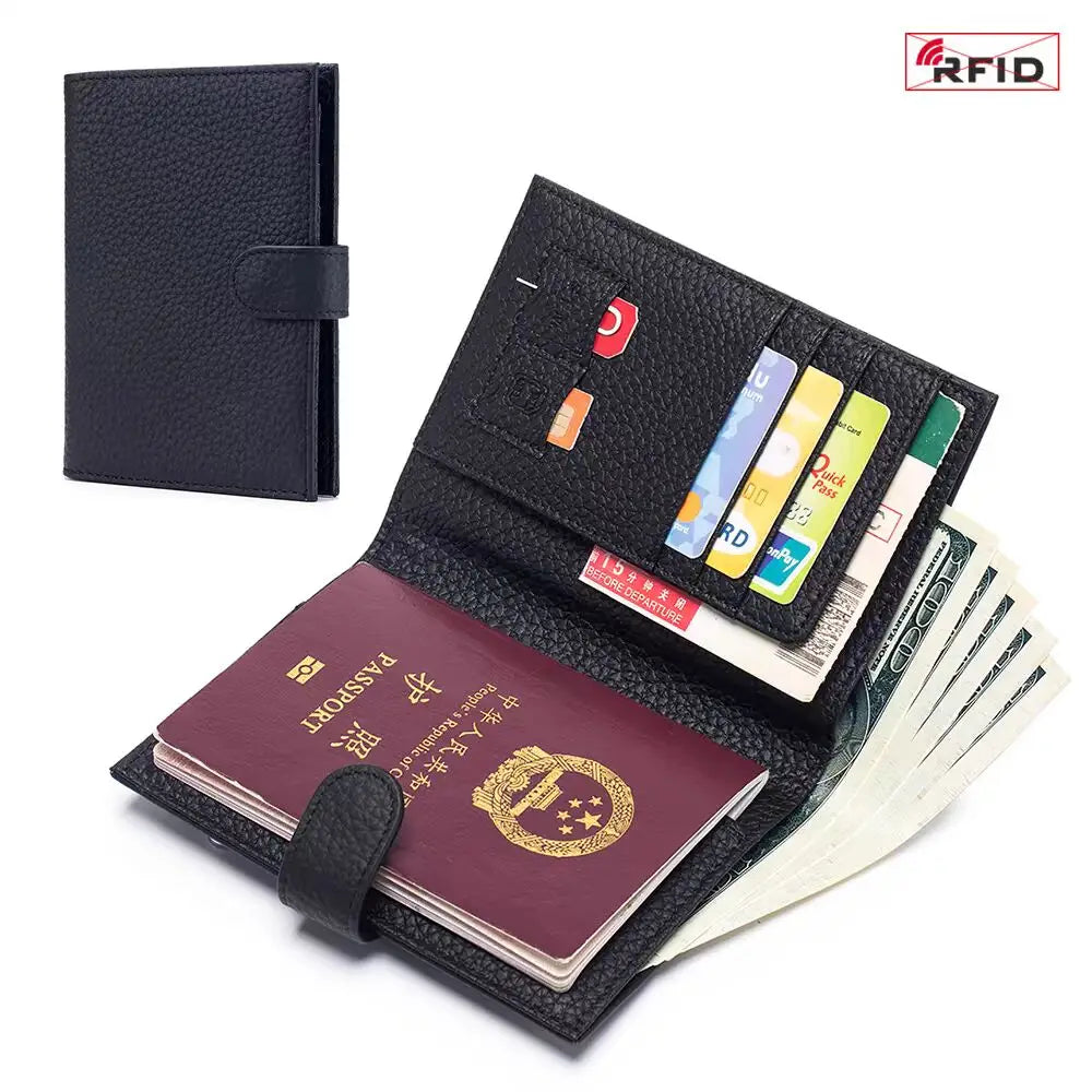 Protège-passeport luxueux en cuir de vachette personnalisé avec initiales — photo 8