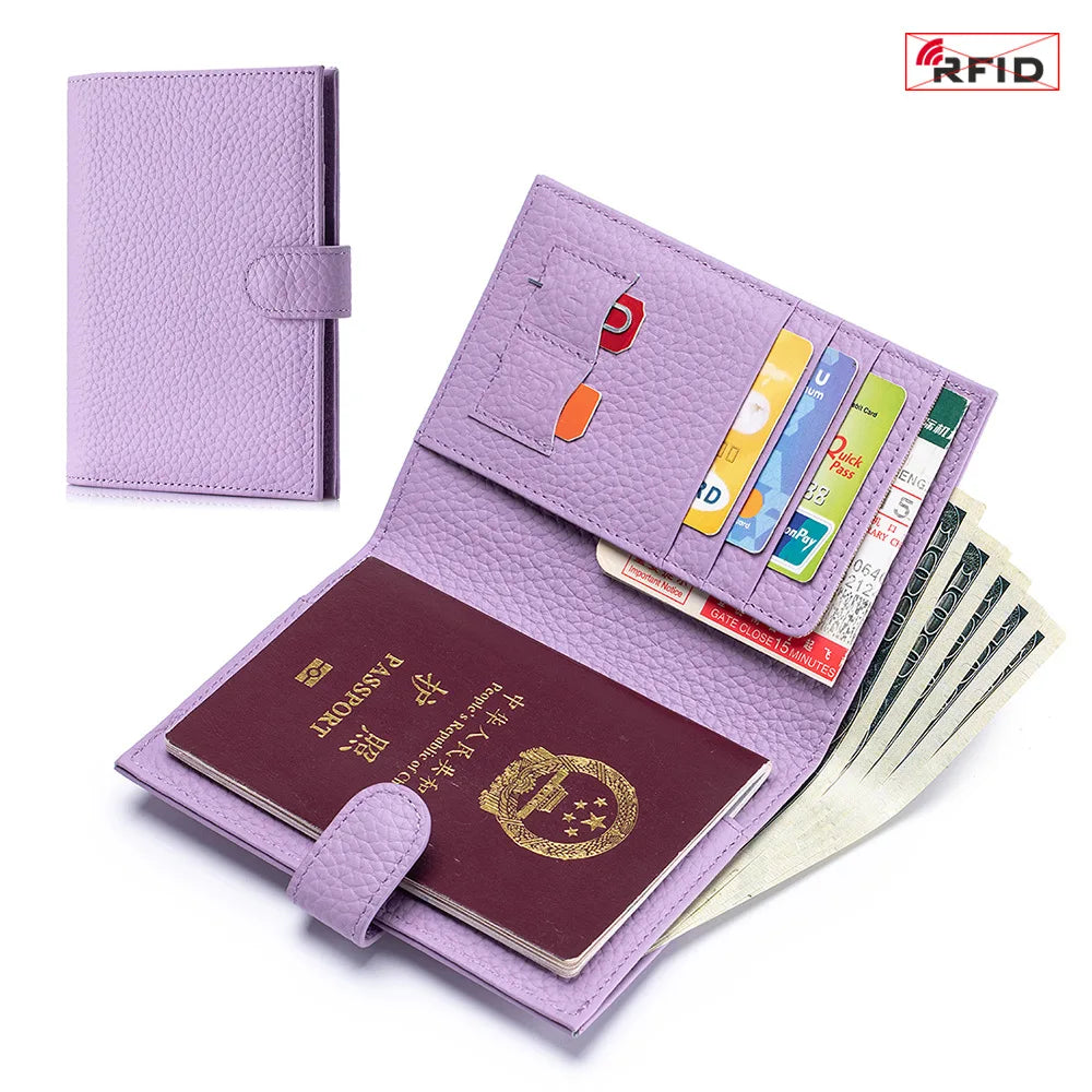 Protège-passeport luxueux en cuir de vachette personnalisé avec initiales — photo 9