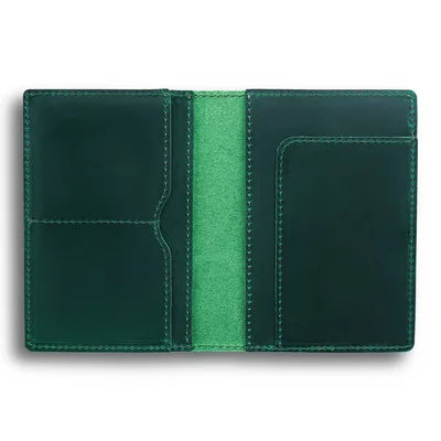 Protège passeport cuir véritable porte-cartes voyage compact fait main vintage — photo 10